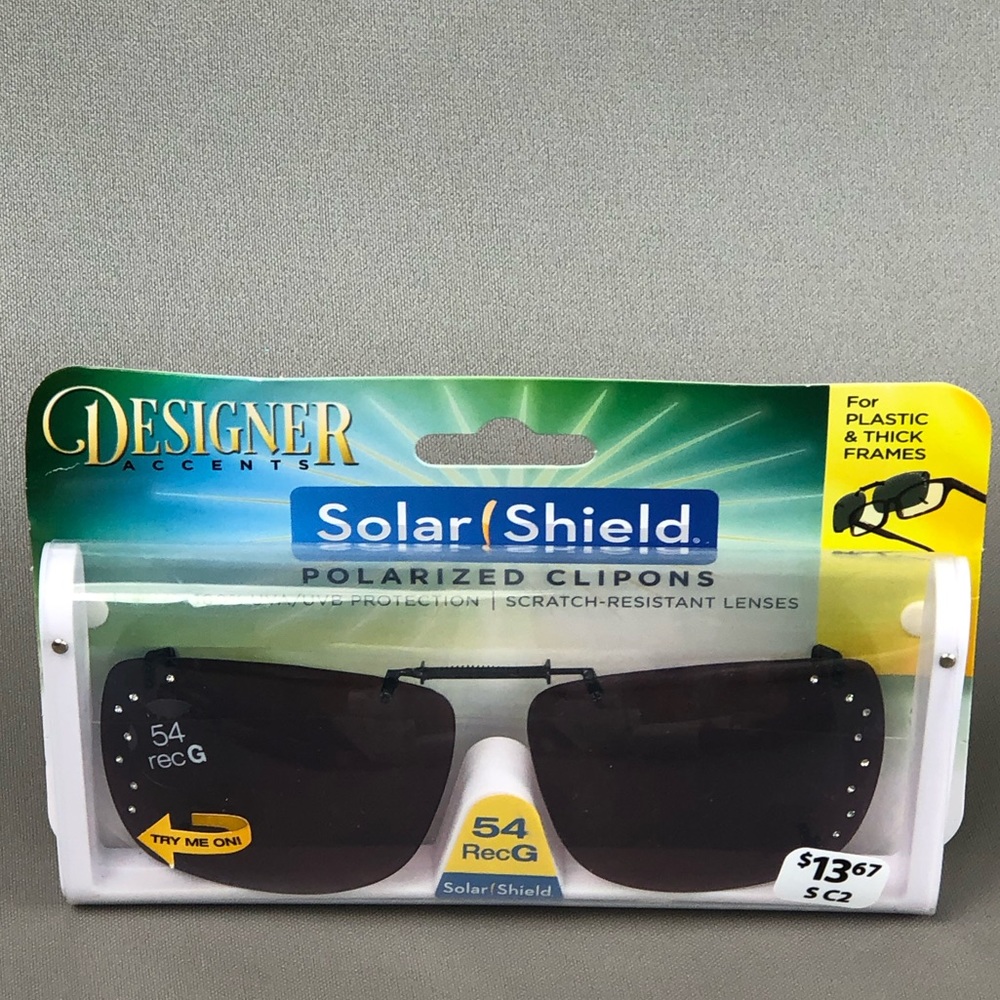 Solar Shield Dioptics Rectangle Black Sunglasses